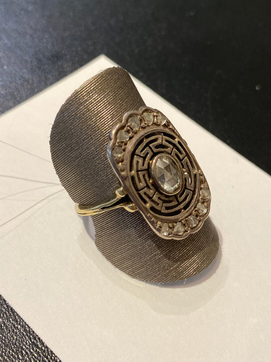 Bague ancienne diamants sur or 18 carats