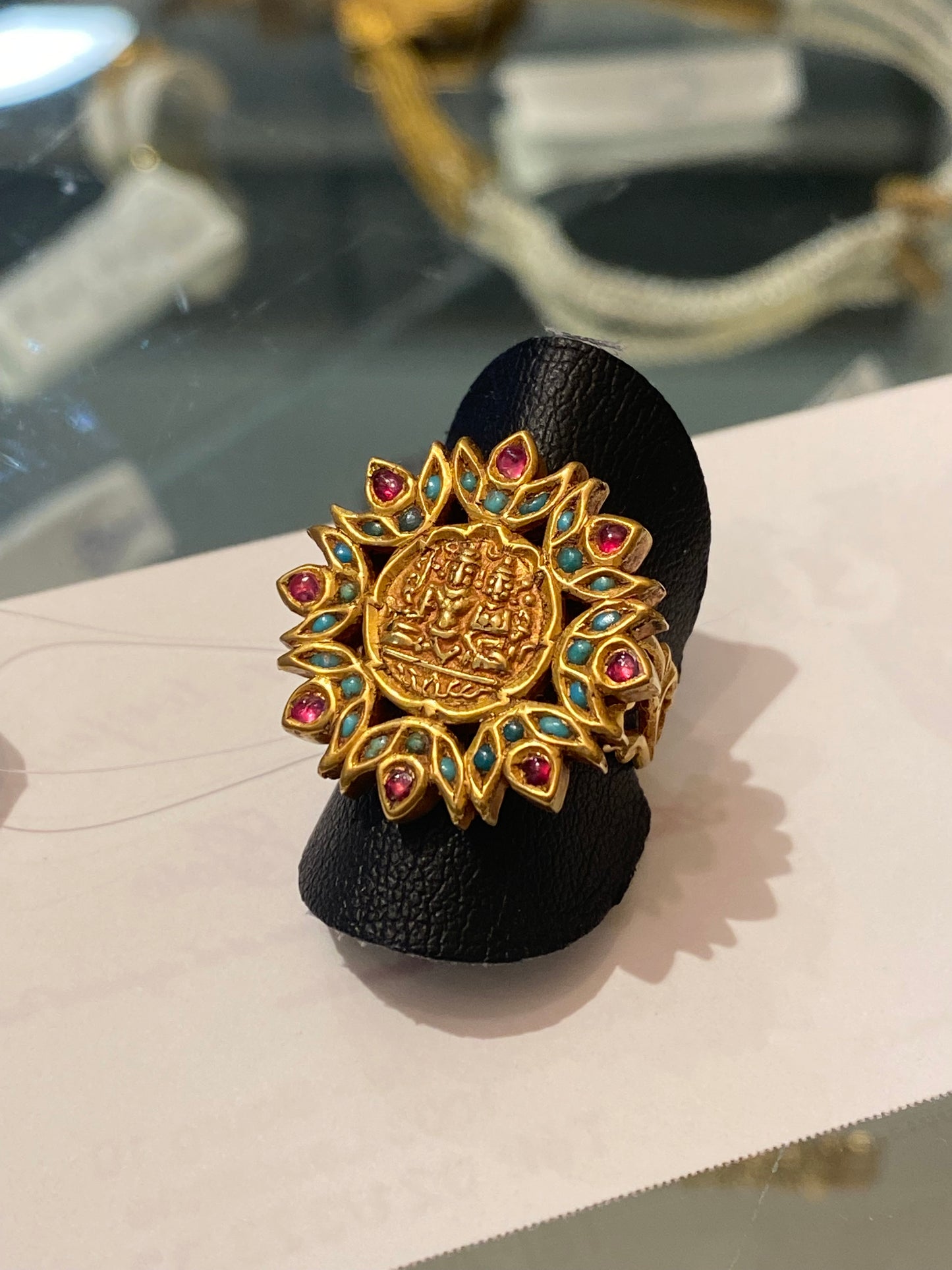 Bague ancienne Or 18cts rubis et turquoise