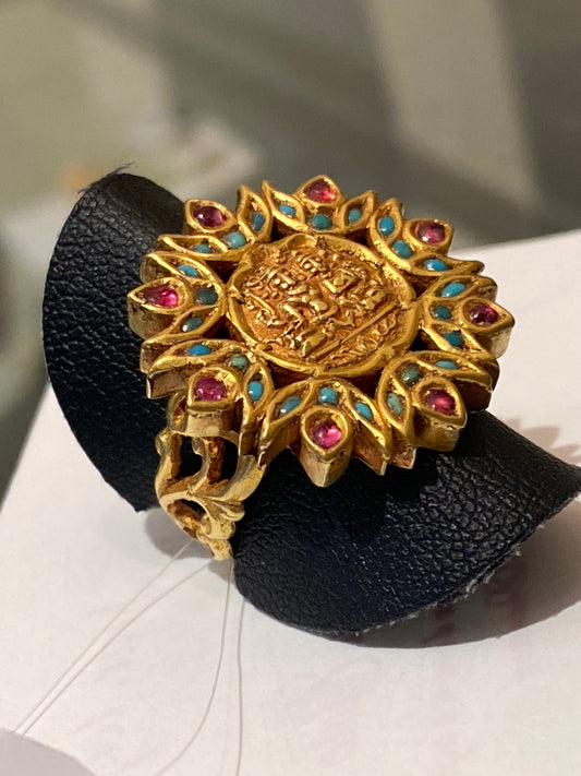 Bague ancienne Or 18cts rubis et turquoise
