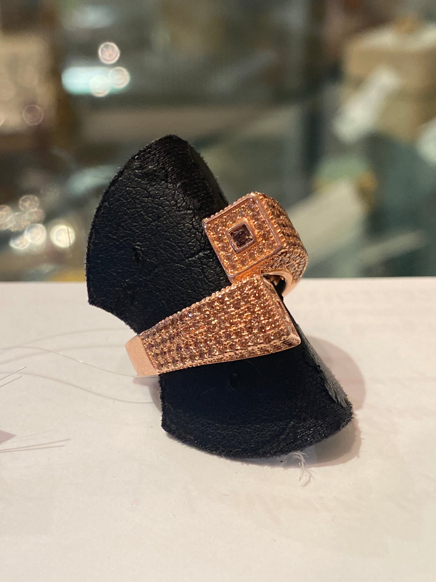 Bague zirconias/argent doré or rose