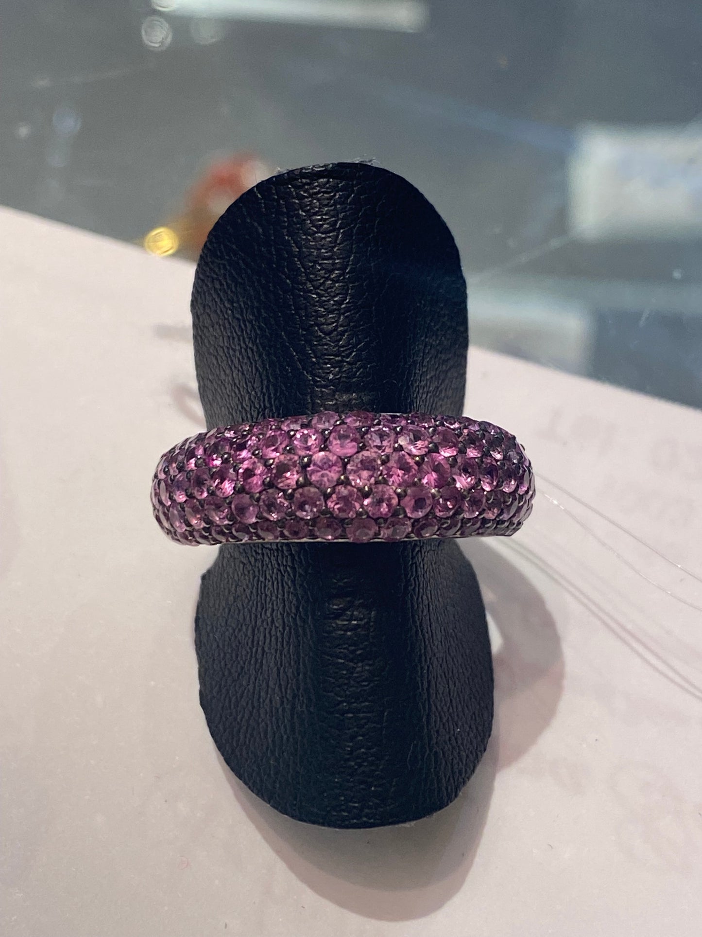 Bague saphirs roses en argent